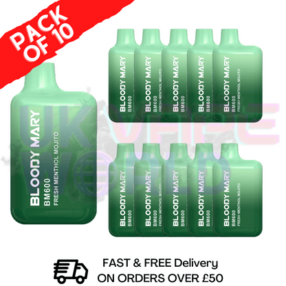 Fresh Menthol Mojito Bloody Mary 600Puff Box of 10