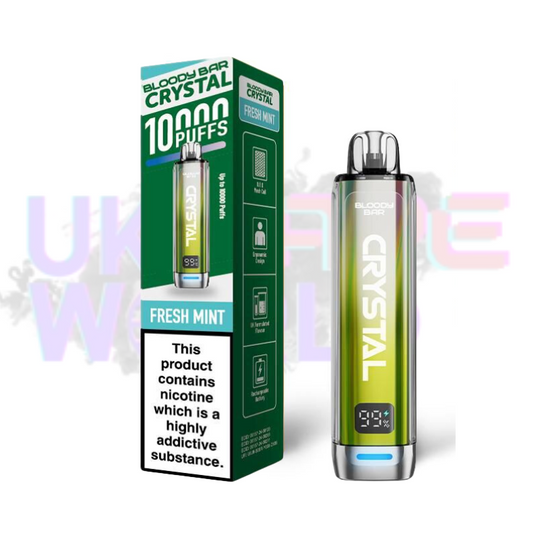 Fresh Mint Bloody Bar Crystal 10K Puff Box Of 10