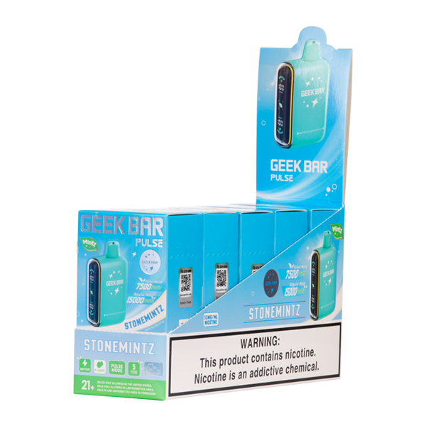 StoneMintz Geek Bar Pulse   50mg Nicotine 16ml E-liquid 650mAh  Battery  cold mint vape Flavor