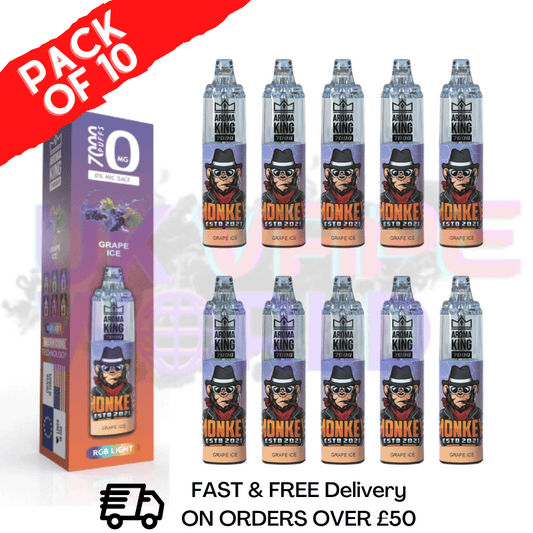Grape ICE - AROMA KING 7000 Puff (0MG) Pack Of 10