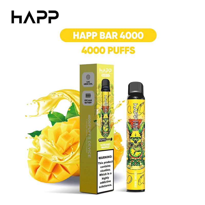 Happ 4000 Puffs 8ml E Cigarette Disposable Vape Bar