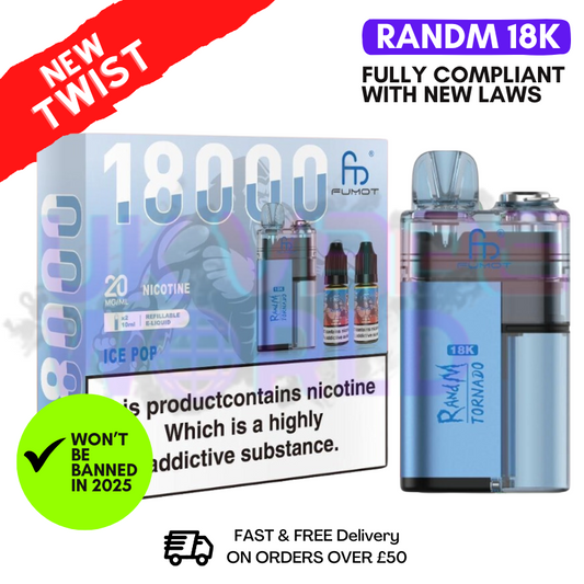 Ice Pop RandM Tornado 18K 18000 Puff Vape Kit