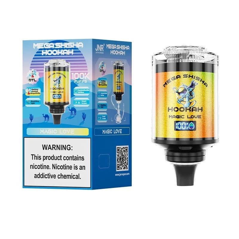 JNR Mega Shisha Hookah 100K Disposable Vape-a 60ml E-liquid, Multiple Nicotine 12 Flavors