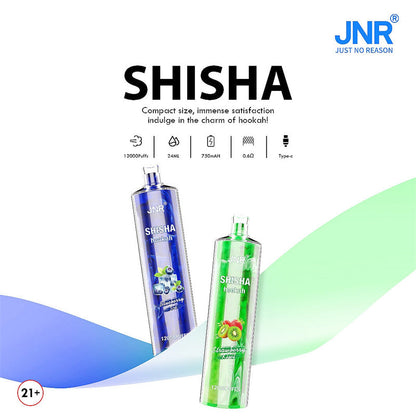 Jnr Shisha Hookah 12000 Puff bar Dtl Disposable Vape-750mAh Battery, 24ml E-liquid, Multiple Nicotine 22 Flavors