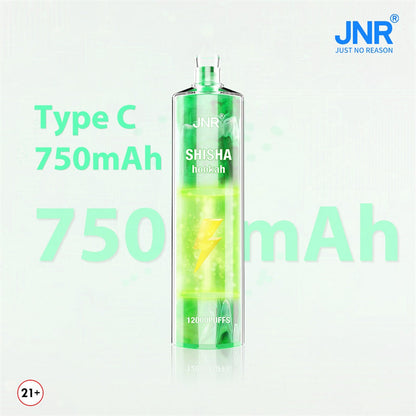 Jnr Shisha Hookah 12000 Puff bar Dtl Disposable Vape-750mAh Battery, 24ml E-liquid, Multiple Nicotine 22 Flavors