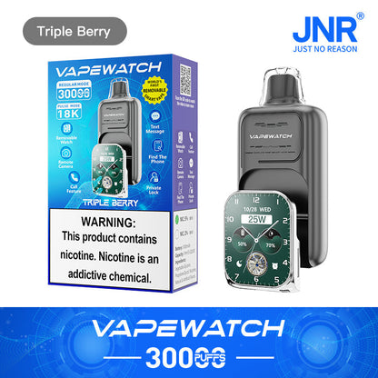JNR Vape Watch 30000 Puffs Removable Display Disposable Vape-1000mAh Battery, 19ml E-liquid, Multiple Nicotine 10 Flavors