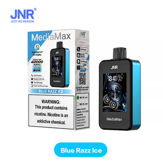 JNR Vape MediaMax 40000 PUFF 40K Disposable Vape Pen E Cigarette Prefilled -650mAh Battery, 14ml E-liquid, Multiple Nicotine 10 Flavors