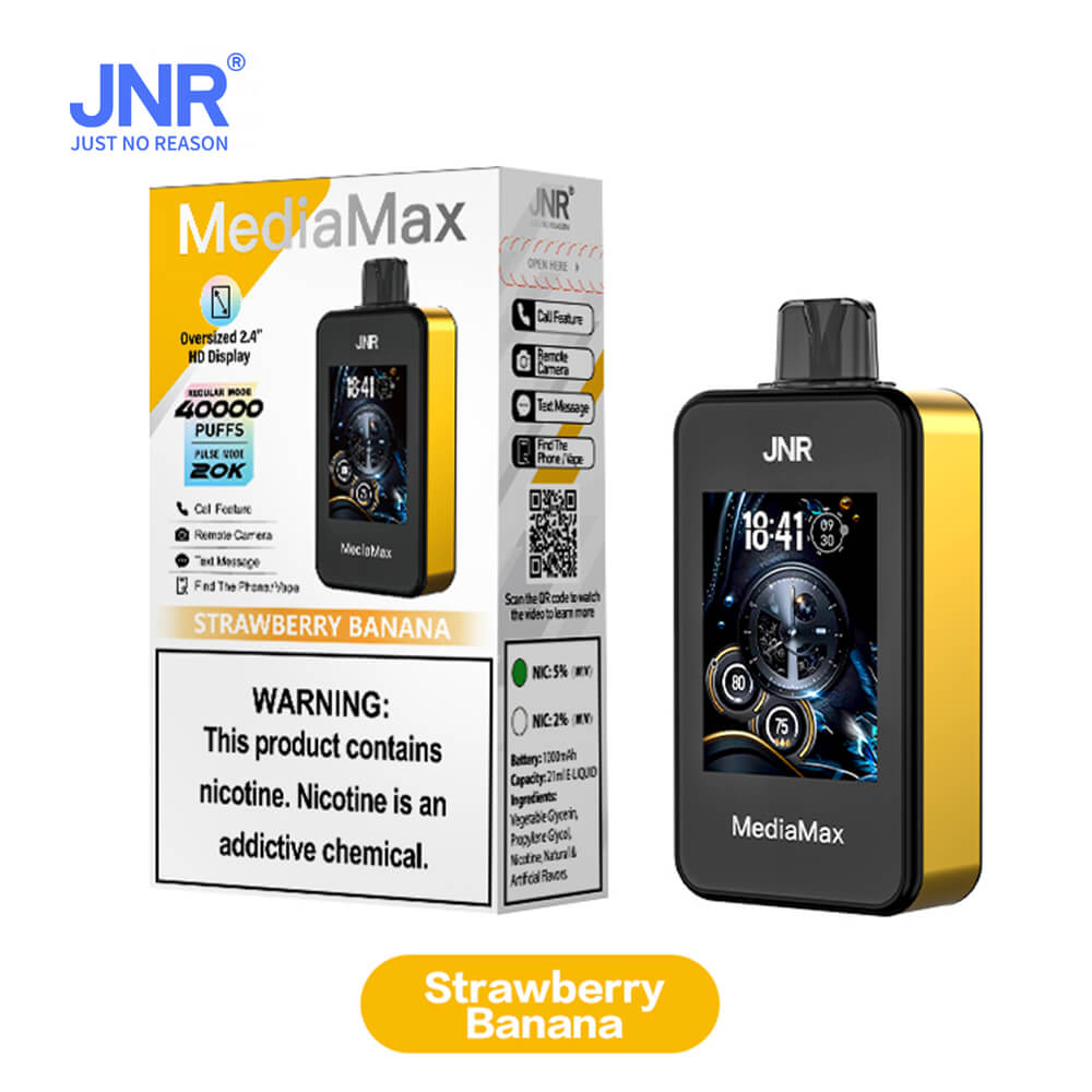 JNR Vape MediaMax 40000 PUFF 40K Disposable Vape Pen E Cigarette Prefilled -650mAh Battery, 14ml E-liquid, Multiple Nicotine 10 Flavors