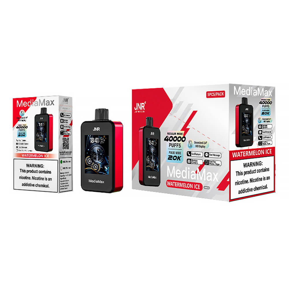 JNR Vape MediaMax 40000 PUFF 40K Disposable Vape Pen E Cigarette Prefilled -650mAh Battery, 14ml E-liquid, Multiple Nicotine 10 Flavors