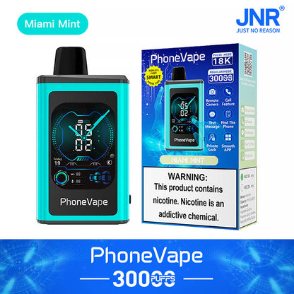 JNR Phone Vape 30000 Puffs Disposable Vape In Sales-850mAh Battery, 19ml E-liquid, Multiple Nicotine 10 Flavors