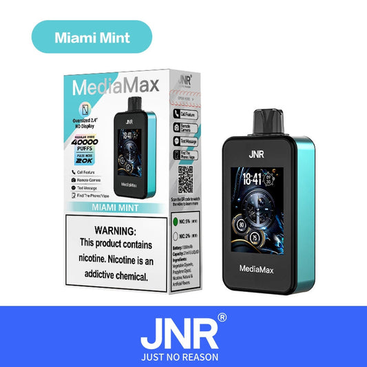 Jnr Media Max 40000 -20000 Puff 20k 40k Puff Smart Phone Pulse Full Screen Big Smoke Disposable Vape-1000mAh Battery, 21ml E-liquid, Multiple Nicotine 10 Flavors