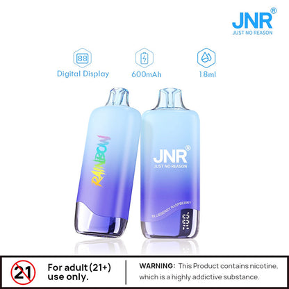 Jnr Rainbow 10500 Puffs Disposable Vaper Dual Mesh Vape Electronic Cigarette With Display-600mAh Battery,18ml E-liquid, Multiple Nicotine 25 Flavors