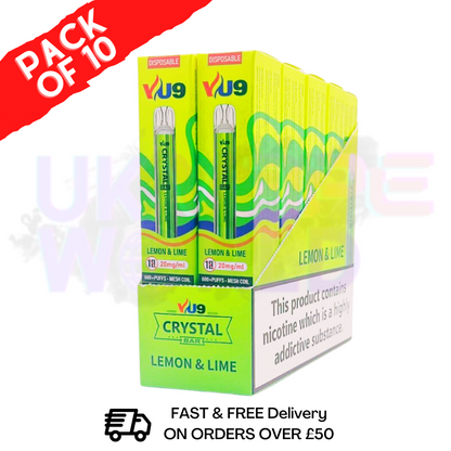 Lemon Lime Crystal Bar Puffs 600 VU9 Box Of 10