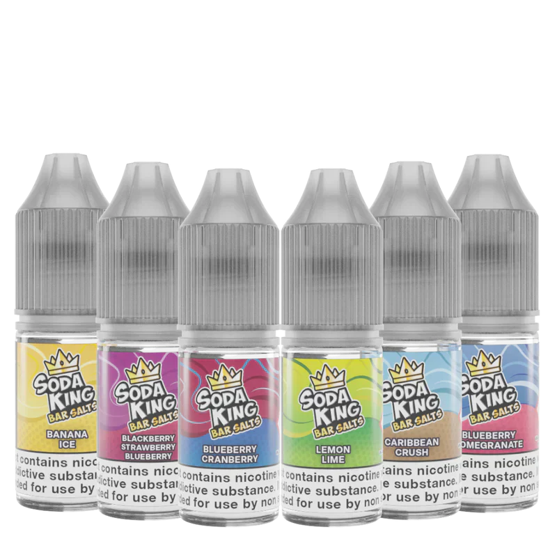 Pack of 10 Soda King Bar Nic Salts 10mg/20mg 10 ML TPD UK