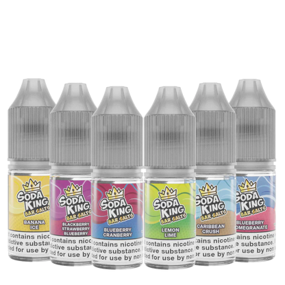 Pack of 10 Soda King Bar Nic Salts 10mg/20mg 10 ML TPD UK