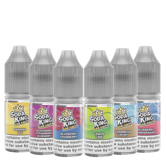 Pack of 10 Soda King Bar Nic Salts 10mg/20mg 10 ML TPD UK