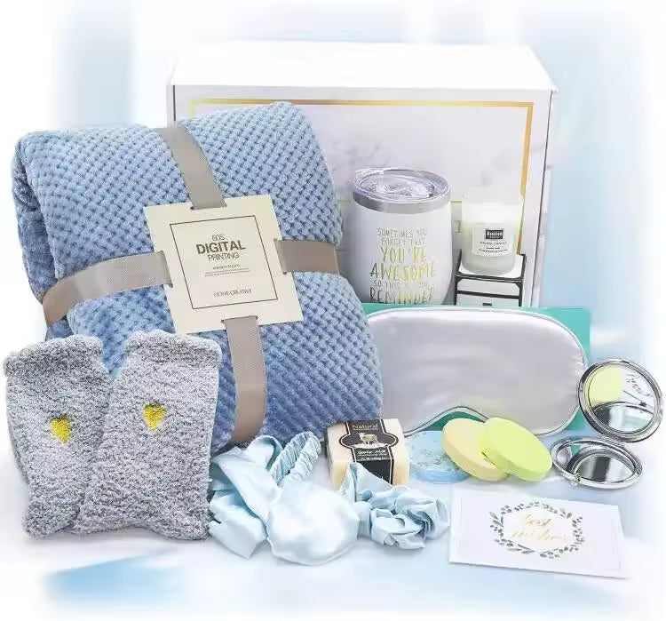 Home Spa Gift Box, Birthday Wedding Gift, Cuban Candle Jar, Tumbler, Quick Recovery Gift Set, Feminine Care Set