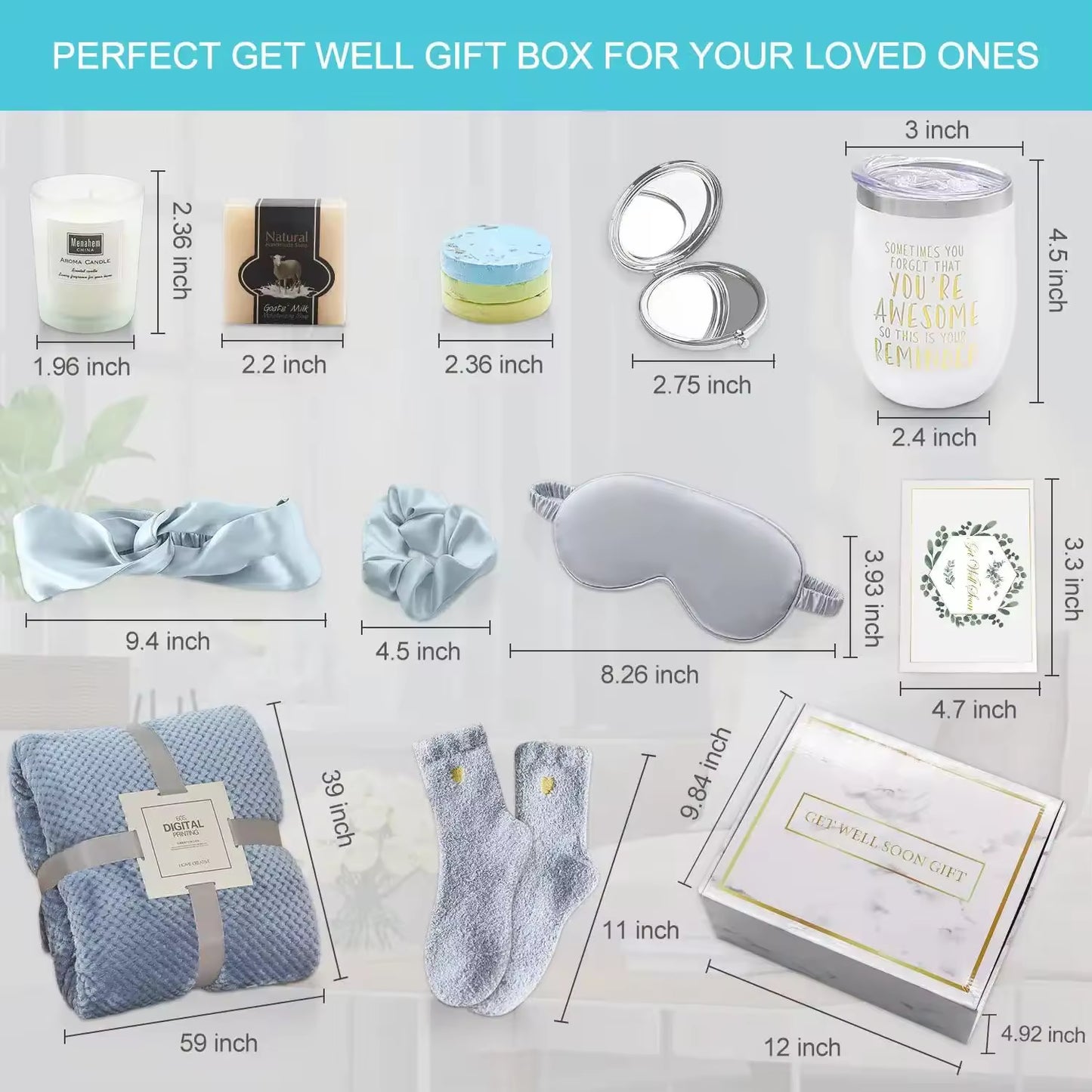 Home Spa Gift Box, Birthday Wedding Gift, Cuban Candle Jar, Tumbler, Quick Recovery Gift Set, Feminine Care Set