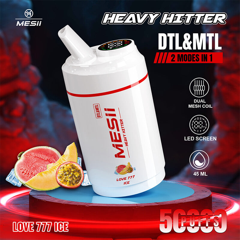 Mesii Shisha Heavy Hitter 50000 - 50K Puffs | 5% Nicotine | DTL/MTL Modes