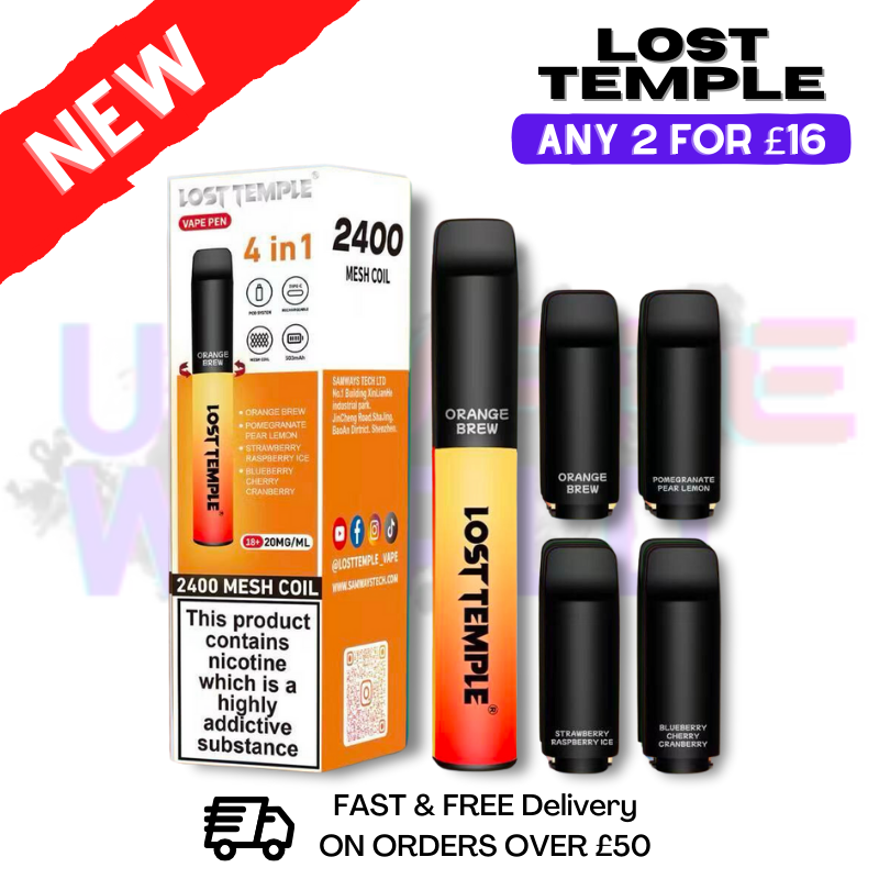 Lost Temple 2400 Puff Bar 4 IN 1 Disposable Vape Pen Kit