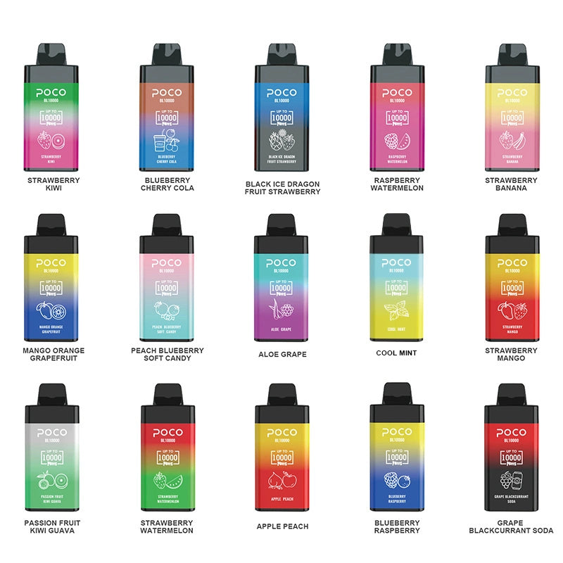 POCO BL10000 Puffs - 20mL, 5% Nic Salt, 15 Flavors, Airflow Control
