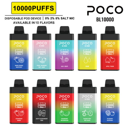POCO BL10000 Puffs - 20mL, 5% Nic Salt, 15 Flavors, Airflow Control