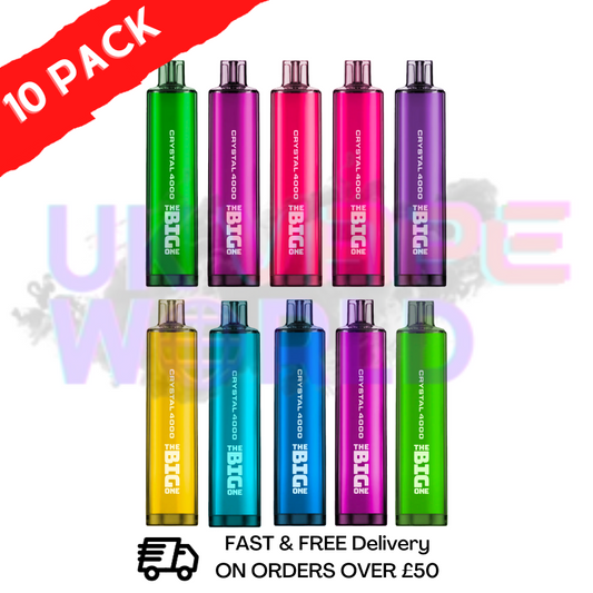 Box Of 10 - Crystal Big One 4000 Bar Ultra Disposable Puff 0MG