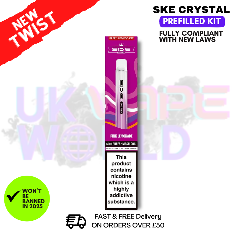 Pink Lemonade SKE CRYSTAL Bar Pro 600 Puff Prefilled Pod Kit