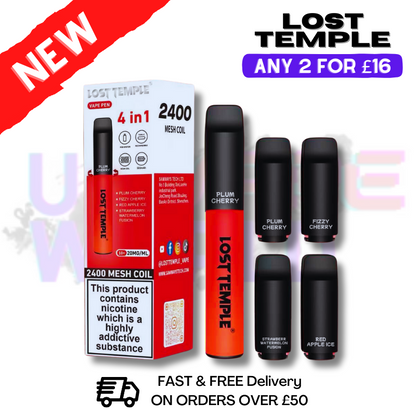 Lost Temple 2400 Puff Bar 4 IN 1 Disposable Vape Pen Kit