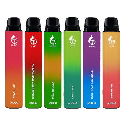 Poco Huge 5000 Puffs - 15mL, 5% Nic Salt, 10 Flavors, Rechargeable