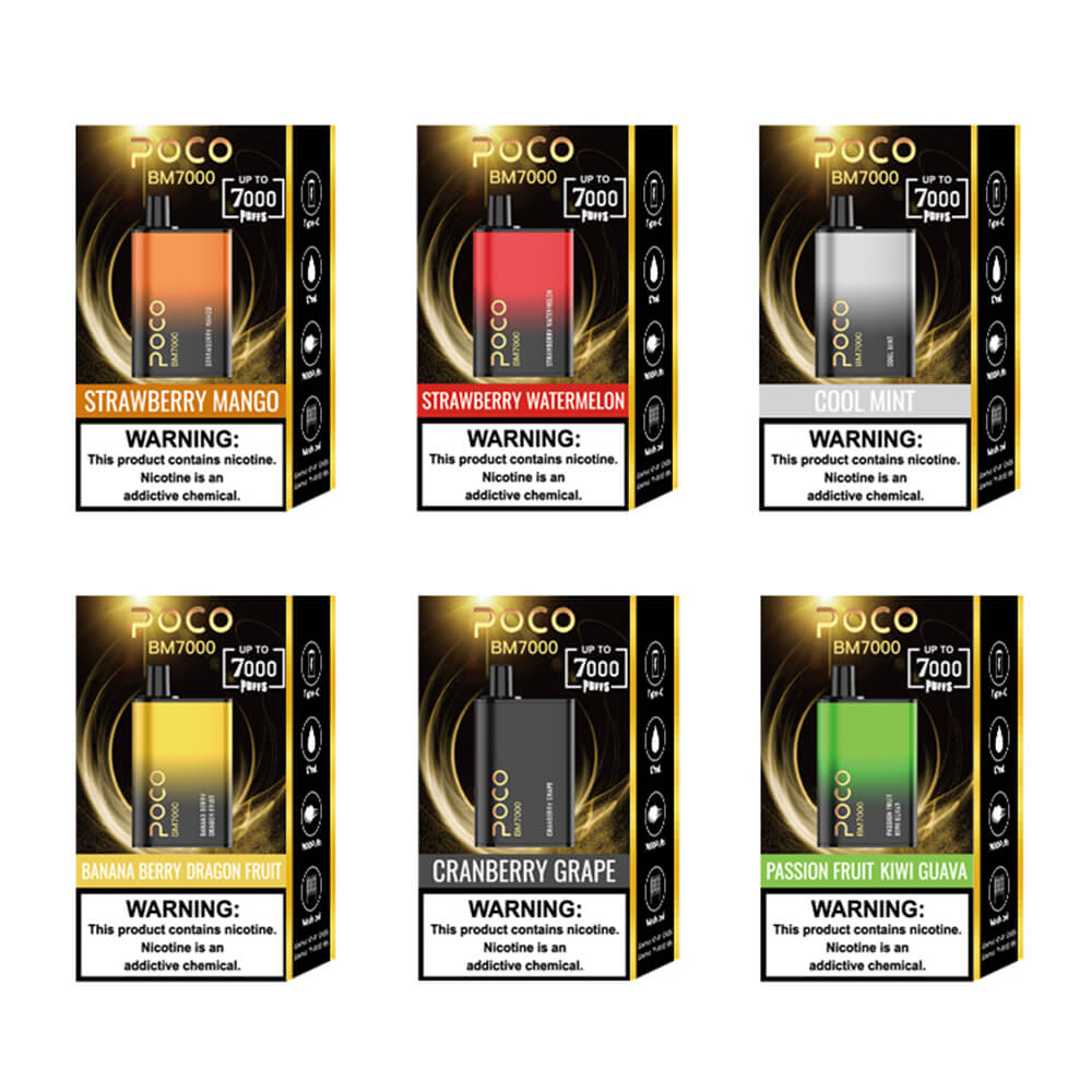 POCO BM7000 PUFF Disposable Vape 17ML 850mAh 10 Flavors In Sales