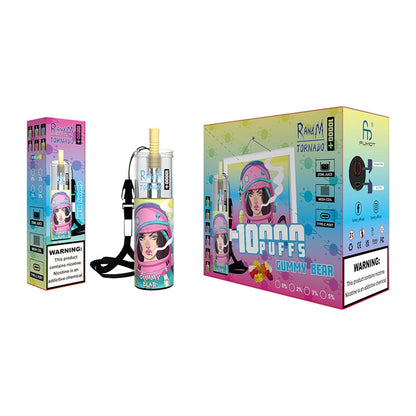 Authentic Randm Tornado 10000 Puffs Disposable Vape Pen E-Cigarette Mesh Coil Rechargeable Battery