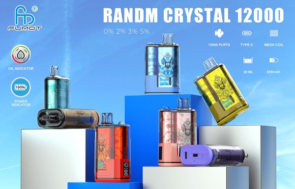 RandM Crystal 12000 Puffs Disposable Vape - 20ml, LED Display, 36 Flavors