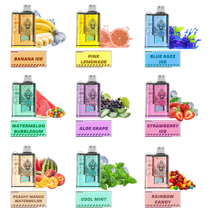 RandM Crystal 12000 Puffs - 20mL, 5% Nic Salt, 36 Flavors, LED Display