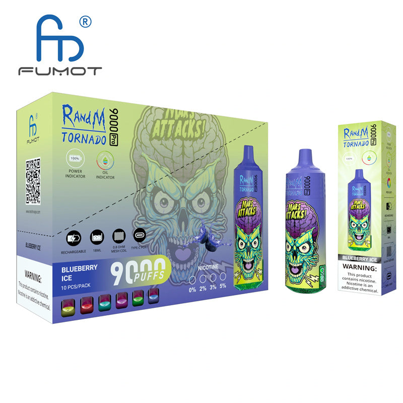 RandM Tornado 9000 Pro Disposable - 18ml, 20 Flavors, Rechargeable