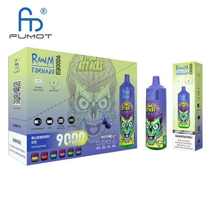 Original Randm Tornado 9000 PRO Puffs Digital Puff 9K Vapers Disposable Electronic Cigarette fumot Vape