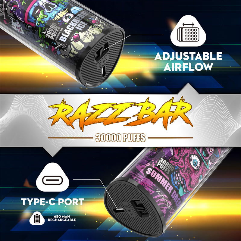 RAZZ BAR 30000 Puffs Disposable Electronic e Cigarette Wholesale I Vape 30K Puff Vaper 650mAh 30ml