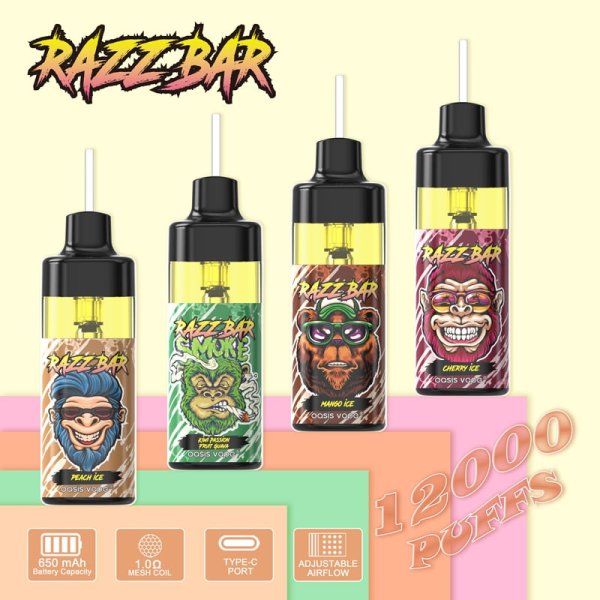 Original Factory Razz Bar 12000 Puffs Disposable Oil Refillable Vape E-Cigarettes Puff 12k Eu Warehouse