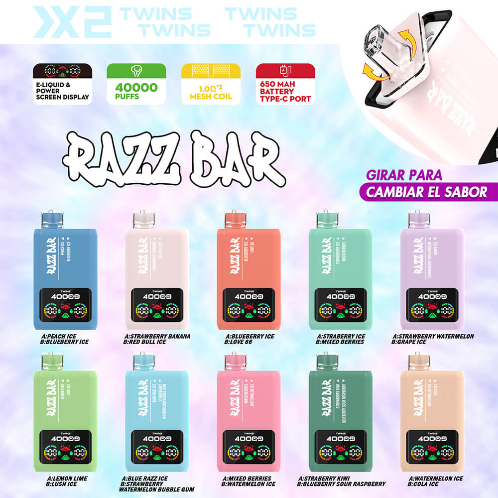 Razz Bar Dual flavors 40000 Puffs Disposable Vape In Sales