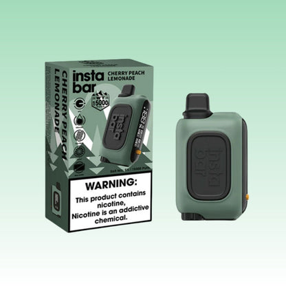 Rechargeable Insta Bar WT15000 Puffs Mesh Coil Disposable Vape 3% Nicotine-650mAh Battery, 20ml E-liquid, Multiple Nicotine 10 Flavors