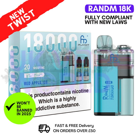 Red Apple ICE RandM Tornado 18K 18000 Puff Vape Kit