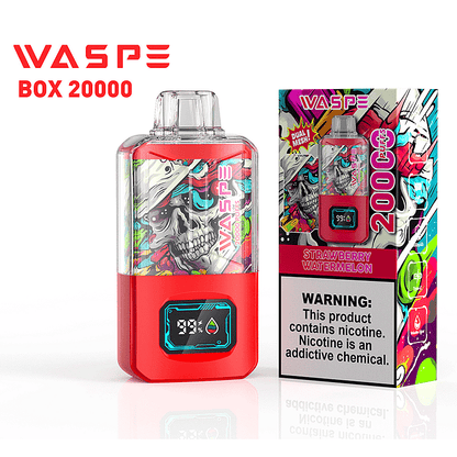 WASPE 20000 20K Puffs 0% 2% 3% 5% Nicotine LCD Display Rechargeable Disposable Vape