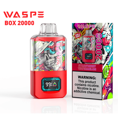 WASPE 20000 20K Puffs 0% 2% 3% 5% Nicotine LCD Display Rechargeable Disposable Vape