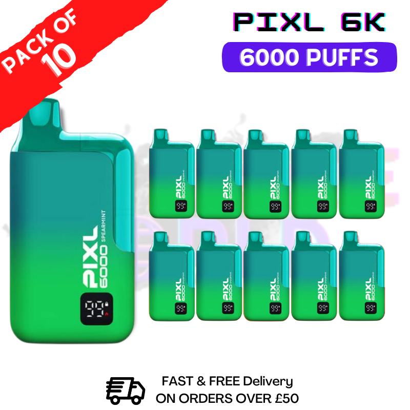 Spearmint Pixl 6000 6K Puff Box Of 10 - ONLY £74.99
