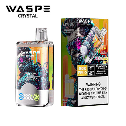 Waspe Crystal 40K Puffs Disposable Vape – Dual Flavors,Dual Mesh Coils,Smart LED Display
