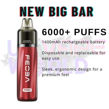 Strawberry Raspberry Feoba Pro 6000 6K Puff Pod Kit