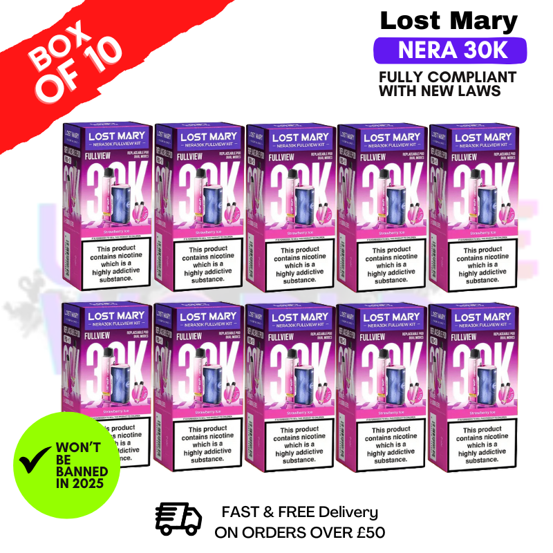 Strawberry ICE Lost Mary NERA 30K Puff Box Of 10