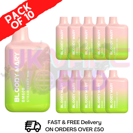 Strawberry Kiwi - Bloody Mary 600Puff Box of 10