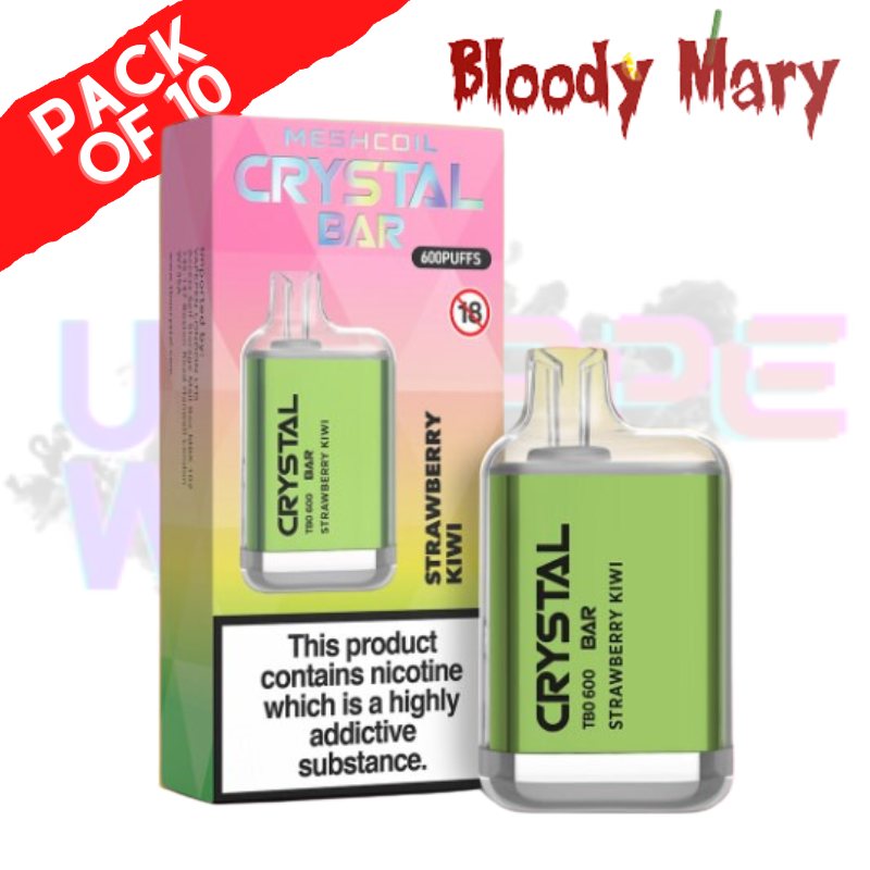 Strawberry Kiwi - Bloody Mary CRYSTAL 600Puff Box of 10