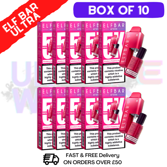 Strawberry Raspberry Cherry ICE Elf Bar 5000 Puff 5K Bar BOX OF 10
